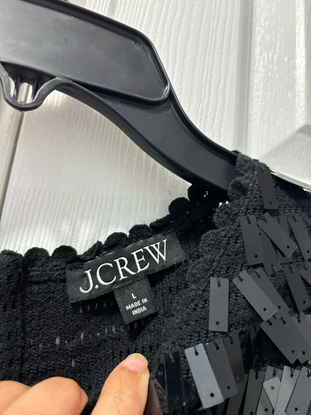 J. Crew Black Sequin Fringe Tank Top